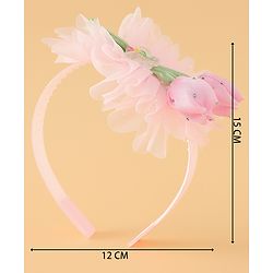 Babyhug Free Size Hair Bands With Floral Applique - Pink