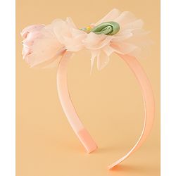 Babyhug Free Size Hair Bands With Floral Applique - Pink