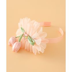 Babyhug Free Size Hair Bands With Floral Applique - Pink