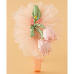 Babyhug Free Size Hair Bands With Floral Applique - Pink