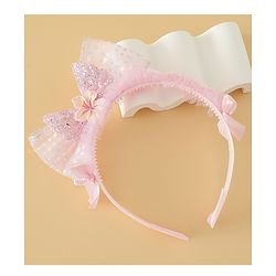 Babyhug Free Size Hair Band With Bow Applique - Pink