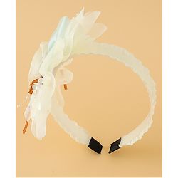 Babyhug Free Size Hair Bands With Floral Applique -Beige
