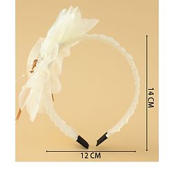 Babyhug Free Size Hair Bands With Floral Applique -Beige