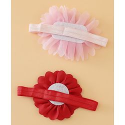 Babyhug Headbands With Floral Applique Pack of 2 Free Size - Maroon , Purple