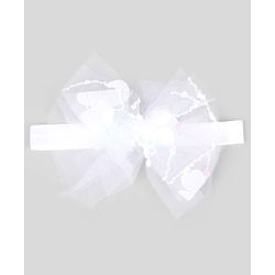 Babyhug Free Size Organza Tulip Bow Headbands with Sheer Layered Net Fabric Pack of 2 - Lavender & Pink