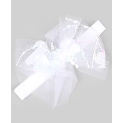 Babyhug Free Size Organza Tulip Bow Headbands with Sheer Layered Net Fabric Pack of 2 - Lavender & Pink