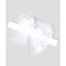 Babyhug Free Size Organza Tulip Bow Headbands with Sheer Layered Net Fabric Pack of 2 - Lavender & Pink