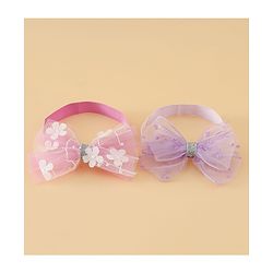 Babyhug Headband With Bow Applique Pack of 2 Free Size -Pink/Off White