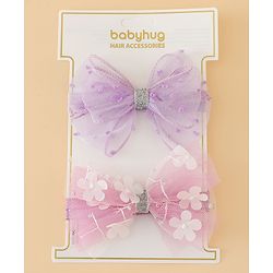 Babyhug Headband With Bow Applique Pack of 2 Free Size -Pink/Off White