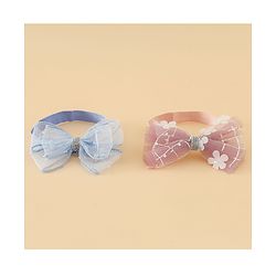 Babyhug Headband With Bow Applique Pack of 2 Free Size -Pink/Off White