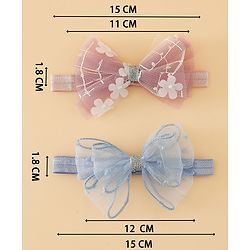 Babyhug Headband With Bow Applique Pack of 2 Free Size -Pink/Off White