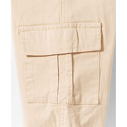 Babyhug Twill Woven Full Length Trousers with Text Patch & Cargo Pockets - Beige