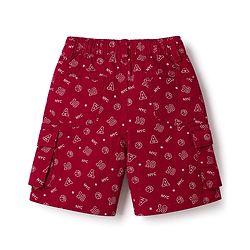 Babyhug Twill Woven Above Knee Length Text Printed Bermuda - Dark Red