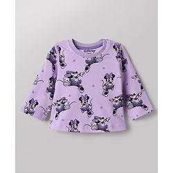 Babyhug Disney 100% Cotton Single Jersey Knit Full Sleeves Co-ord T-Shirt & Pajama Night Suit with Minnie Mouse Graphic & Hearts Print Pack of 2 - White & Lilac