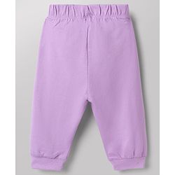 Babyhug Disney 100% Cotton Single Jersey Knit Full Sleeves Co-ord T-Shirt & Pajama Night Suit with Minnie Mouse Graphic & Hearts Print Pack of 2 - White & Lilac