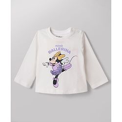 Babyhug Disney 100% Cotton Single Jersey Knit Full Sleeves Co-ord T-Shirt & Pajama Night Suit with Minnie Mouse Graphic & Hearts Print Pack of 2 - White & Lilac