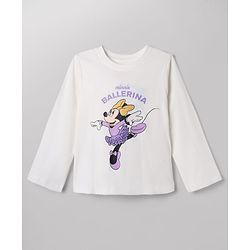 Babyhug Disney 100% Cotton Single Jersey Knit Full Sleeves Co-ord T-Shirt & Pajama Night Suit with Minnie Mouse Graphic & Hearts Print Pack of 2 - White & Lilac