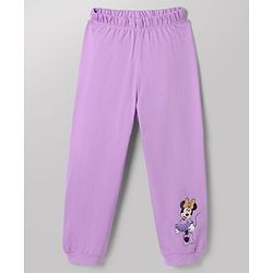 Babyhug Disney 100% Cotton Single Jersey Knit Full Sleeves Co-ord T-Shirt & Pajama Night Suit with Minnie Mouse Graphic & Hearts Print Pack of 2 - White & Lilac