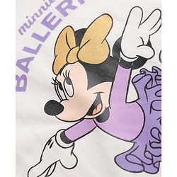 Babyhug Disney 100% Cotton Single Jersey Knit Full Sleeves Co-ord T-Shirt & Pajama Night Suit with Minnie Mouse Graphic & Hearts Print Pack of 2 - White & Lilac