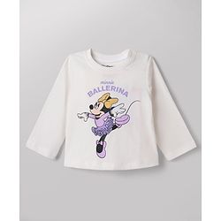 Babyhug Disney 100% Cotton Single Jersey Knit Full Sleeves Co-ord T-Shirt & Pajama Night Suit with Minnie Mouse Graphic & Hearts Print Pack of 2 - White & Lilac
