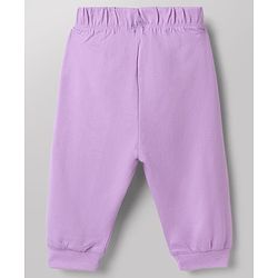 Babyhug Disney 100% Cotton Single Jersey Knit Full Sleeves Co-ord T-Shirt & Pajama Night Suit with Minnie Mouse Graphic & Hearts Print Pack of 2 - White & Lilac