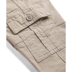 Babyhug Twill Woven Full Length Trousers with Stretch & Pockets - Beige
