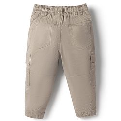 Babyhug Twill Woven Full Length Trousers with Stretch & Pockets - Beige