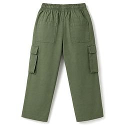 Babyhug Tussor 100% Cotton Woven Full Length Cargo Pant with Paw Print - Brown