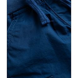 Babyhug Poplin 100% Cotton Woven Full Length Trousers with Text Patch & Cargo Pockets - Beige