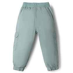 Babyhug Cotton Woven Twill Full Length Trousers with Cargo Pockets in Grey