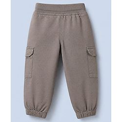 Babyhug 100% Cotton Woven Full Length Trouser in Charcoal Grey for 9-12 Months