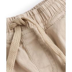 Babyhug Twill Woven Full Length Solid Color Trousers with  Cargo Pockets - Beige