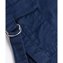 Babyhug Twill Woven Full Length Solid Color Trousers with  Cargo Pockets - Beige