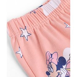 Babyhug Disney 100% Cotton Interlock Knit Full Length Diaper Leggings with Minnie Mouse Graphic Print Pack of 2 - Pink