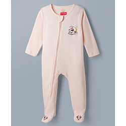 Babyhug Disney Preemie Interlock Knit Full Sleeves Sleep Suit with Minnie Mouse Print Pack of 2 - Pink