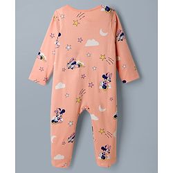 Babyhug Disney Preemie Interlock Knit Full Sleeves Sleep Suit with Minnie Mouse Print Pack of 2 - Pink