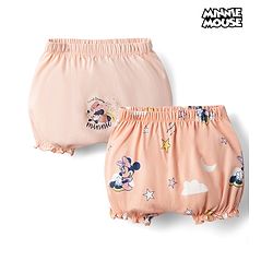 Babyhug Disney Interlock Knit  Bloomers with Minnie Mouse Graphics Pack of 2 - Pink