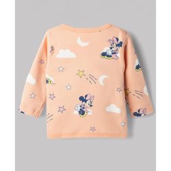 Babyhug Disney Interlock Knit Full Sleeves Jhablas with Minnie Mouse Graphics Pack of 2 - Peach & Cream
