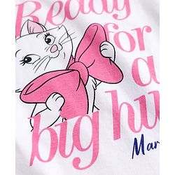Babyhug Disney Single Jersey Knit Full Sleeves T-Shirt & Pyjama Night Suit with Marie Graphic - White