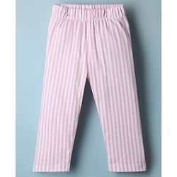 Babyhug Disney Single Jersey Knit Full Sleeves T-Shirt & Striped Pyjama Night Suit with Minnie Mouse Print - White