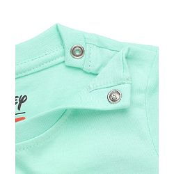 Babyhug Disney 100% Cotton Single Jersey Knit Full Sleeves T-Shirt & Pyjama Night Suit with Mickey Minnie Mouse Graphics - Sea Green