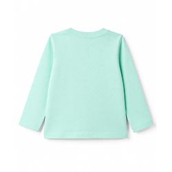Babyhug Disney 100% Cotton Single Jersey Knit Full Sleeves T-Shirt & Pyjama Night Suit with Mickey Minnie Mouse Graphics - Sea Green
