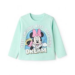 Babyhug Disney 100% Cotton Single Jersey Knit Full Sleeves T-Shirt & Pyjama Night Suit with Mickey Minnie Mouse Graphics - Sea Green
