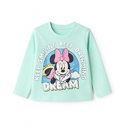 Babyhug Disney 100% Cotton Single Jersey Knit Full Sleeves T-Shirt & Pyjama Night Suit with Mickey Minnie Mouse Graphics - Sea Green