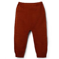 Babyhug Knit Full Sleeves Striped Sweater Set - Rust Orange