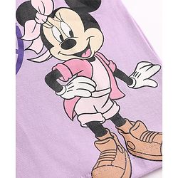 Babyhug Disney 100% Cotton Single Jersey Knit Full Sleeve T-Shirt Pyjama Night Suit With Minnie & Friends Graphic in Purple