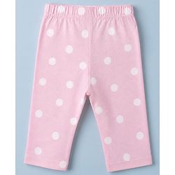 Babyhug Disney 100% Cotton Single Jersey Knit Full Sleeves T-Shirt & Pyjama Night Suit with Polka Dots & Minnie Mouse Print - White