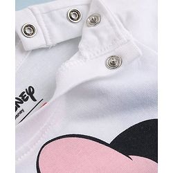 Babyhug Disney 100% Cotton Single Jersey Knit Full Sleeves T-Shirt & Pyjama Night Suit with Polka Dots & Minnie Mouse Print - White