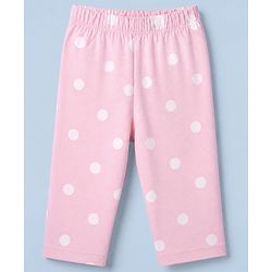 Babyhug Disney 100% Cotton Single Jersey Knit Full Sleeves T-Shirt & Pyjama Night Suit with Polka Dots & Minnie Mouse Print - White