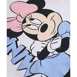 Babyhug Disney 100% Cotton Single Jersey Knit Full Sleeves T-Shirt & Pyjama Night Suit with Polka Dots & Minnie Mouse Print - White